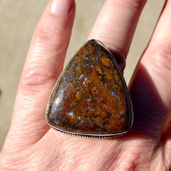 New Moroccan Seam Agate 925 Silver Ring. - Picture 13 of 16